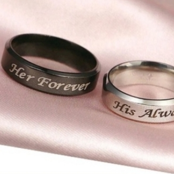 His Always/Couple Ring Titanium Steel - Picture 2 of 3